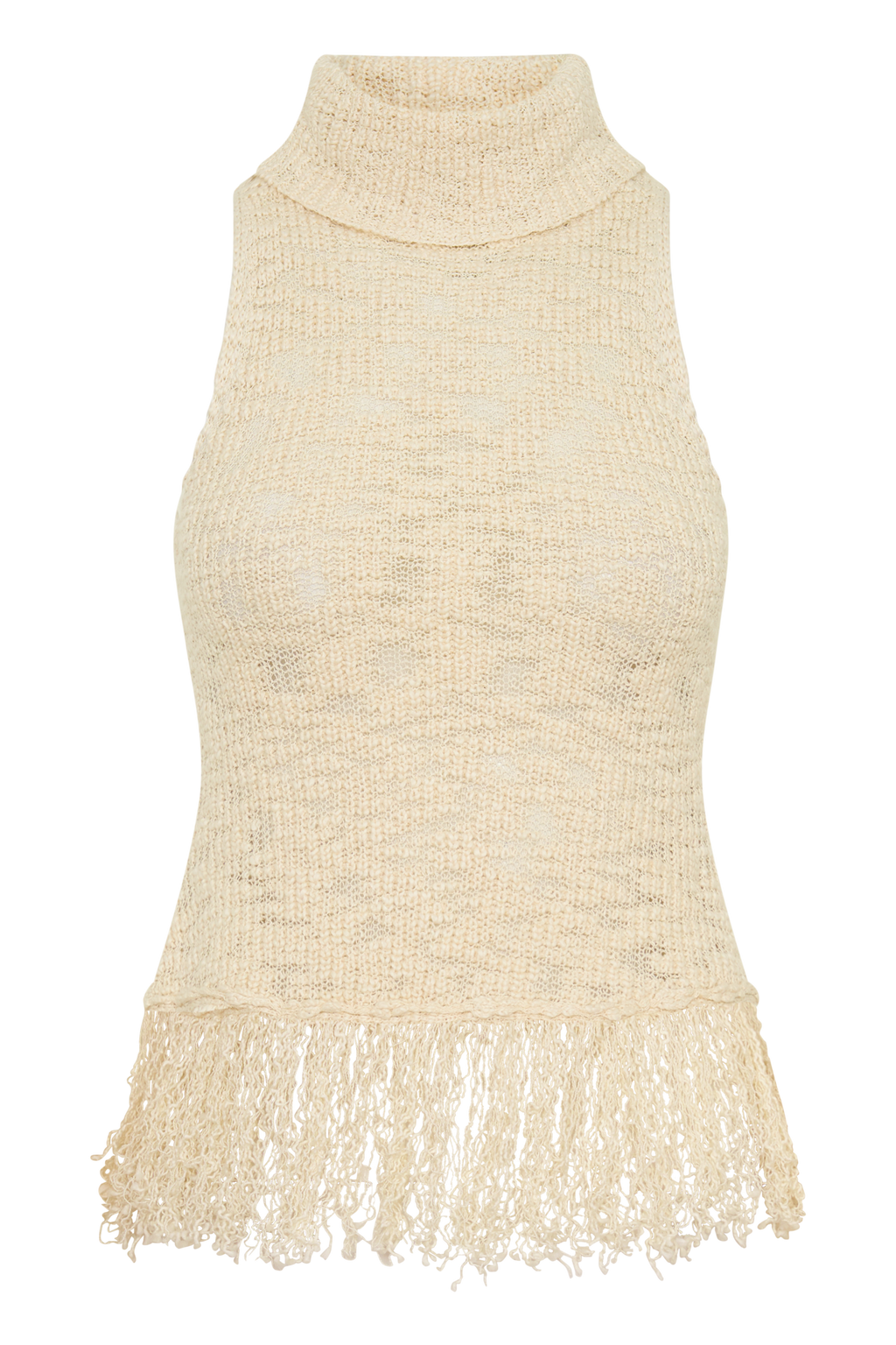 Giovanni Fringe Knit Top - Cream