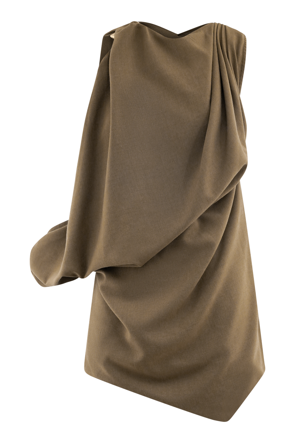 Gabriella Draped Mini Dress - Light Brown Marle