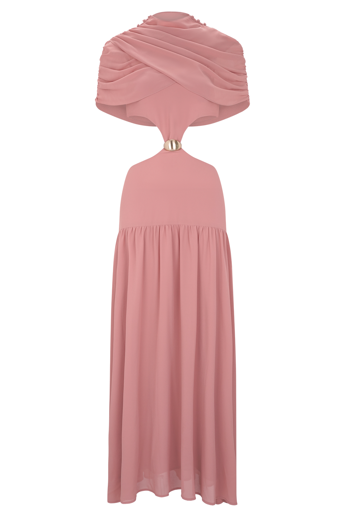 Georgina Chiffon Midi Dress - Burnt Rose