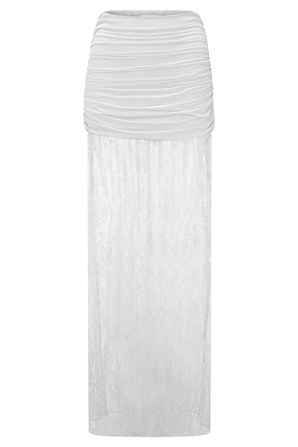 Guinevere Lace And Mesh Maxi Skirt - Ivory