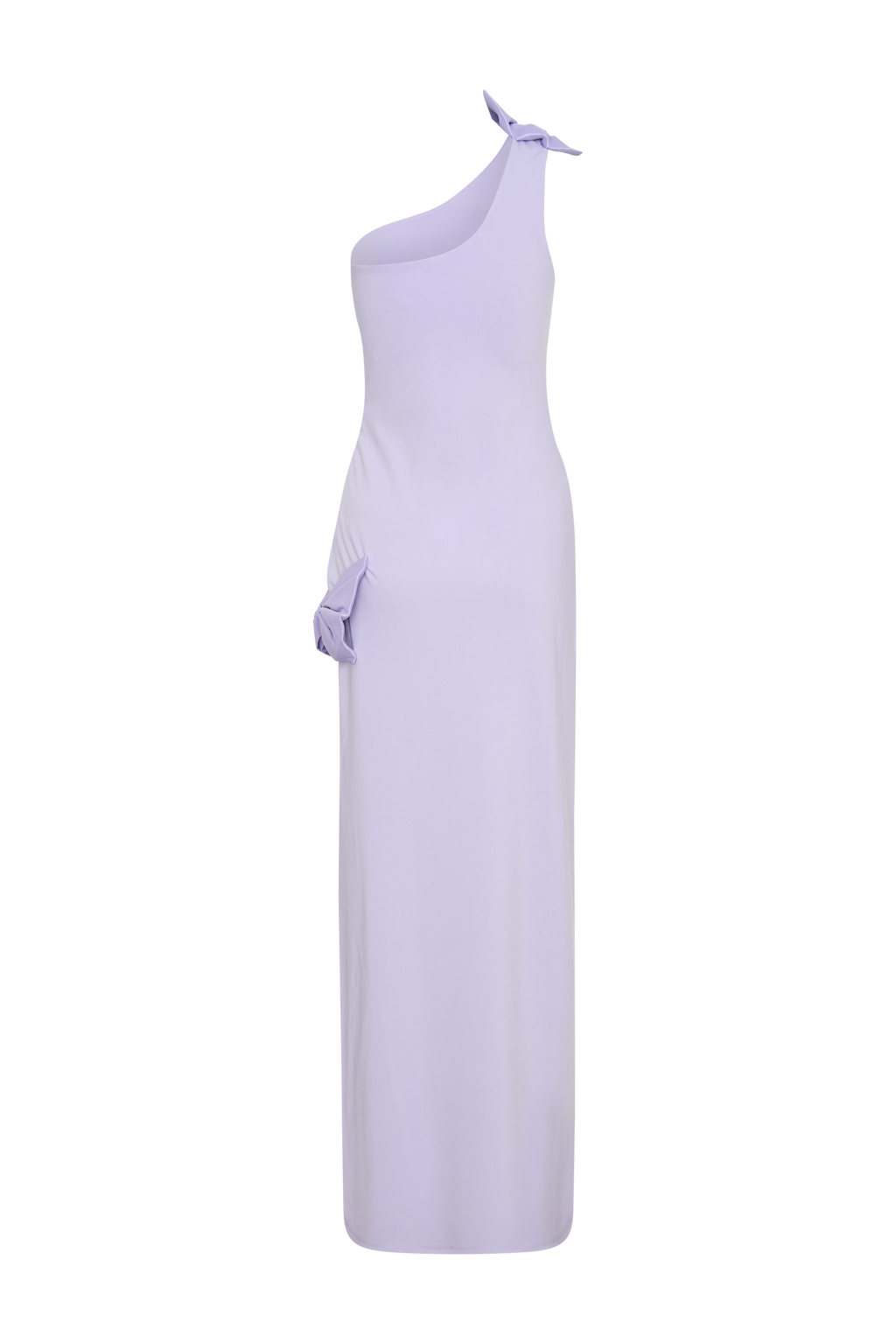 Hallie One Shoulder Bow Maxi Dress - Lilac