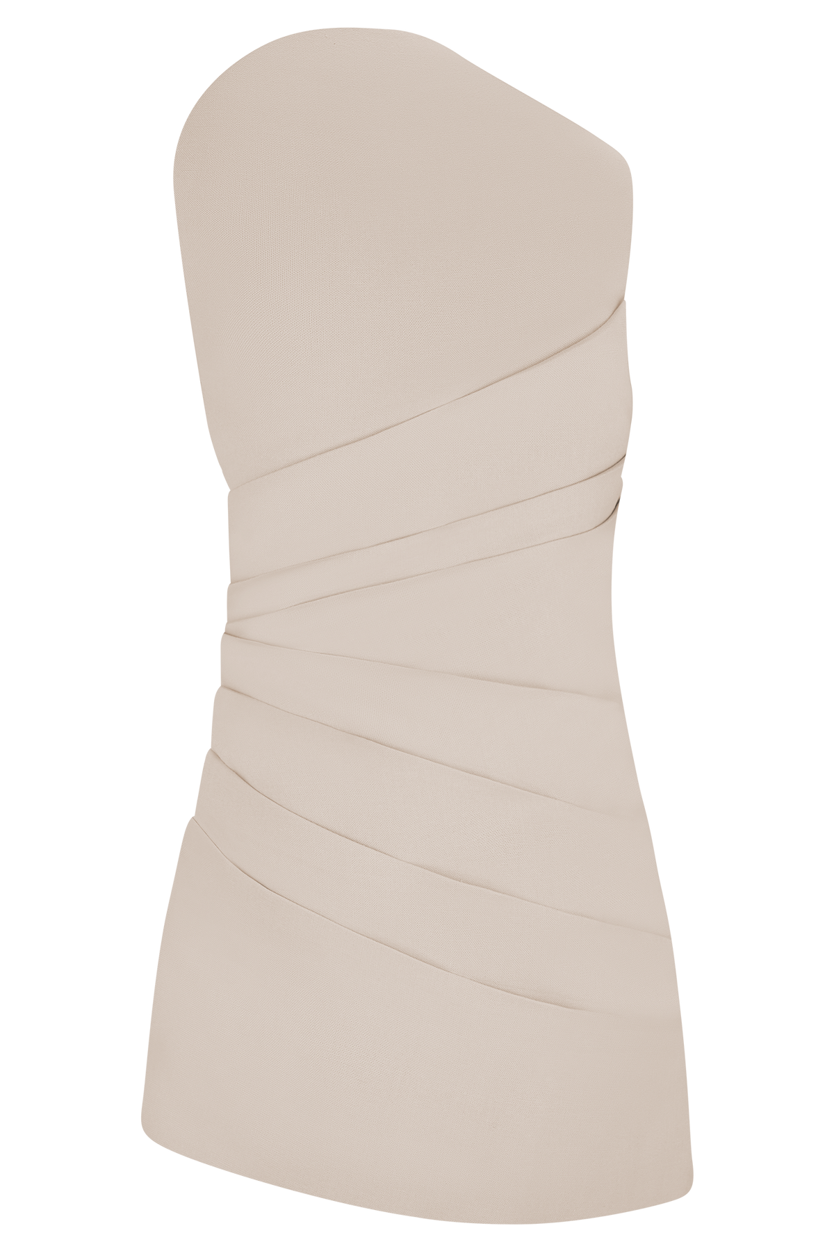 Helena One Shoulder Linen Mini Dress - Natural Beige