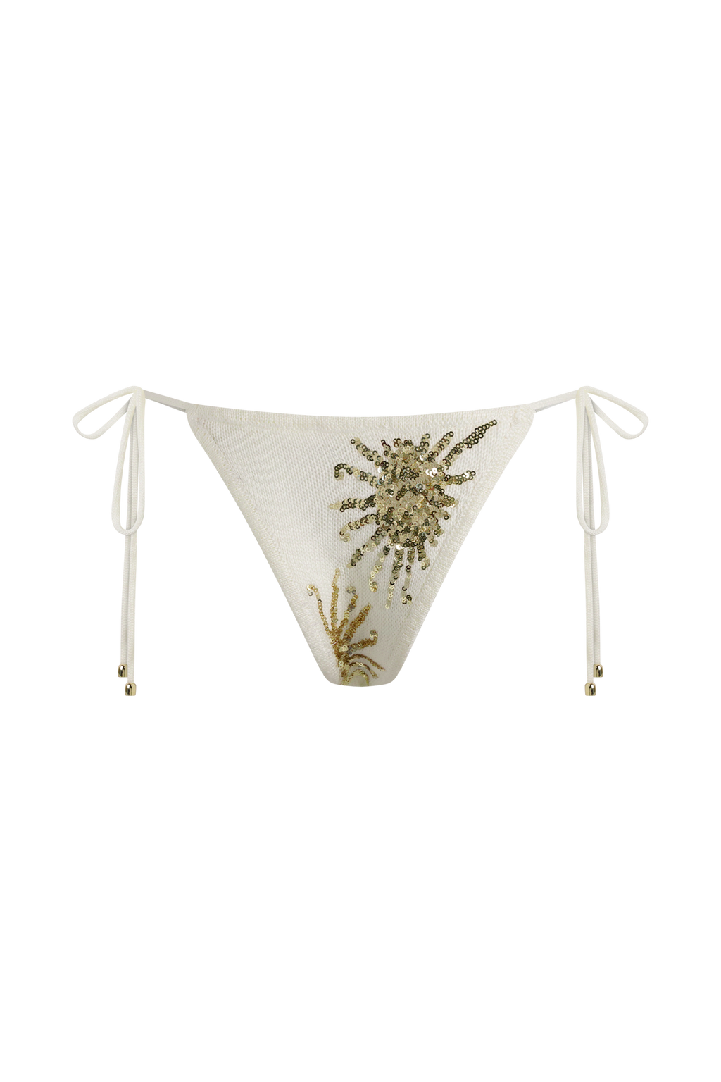 Huntleigh Crochet Bikini Bottom - White & Gold Sunshine Print