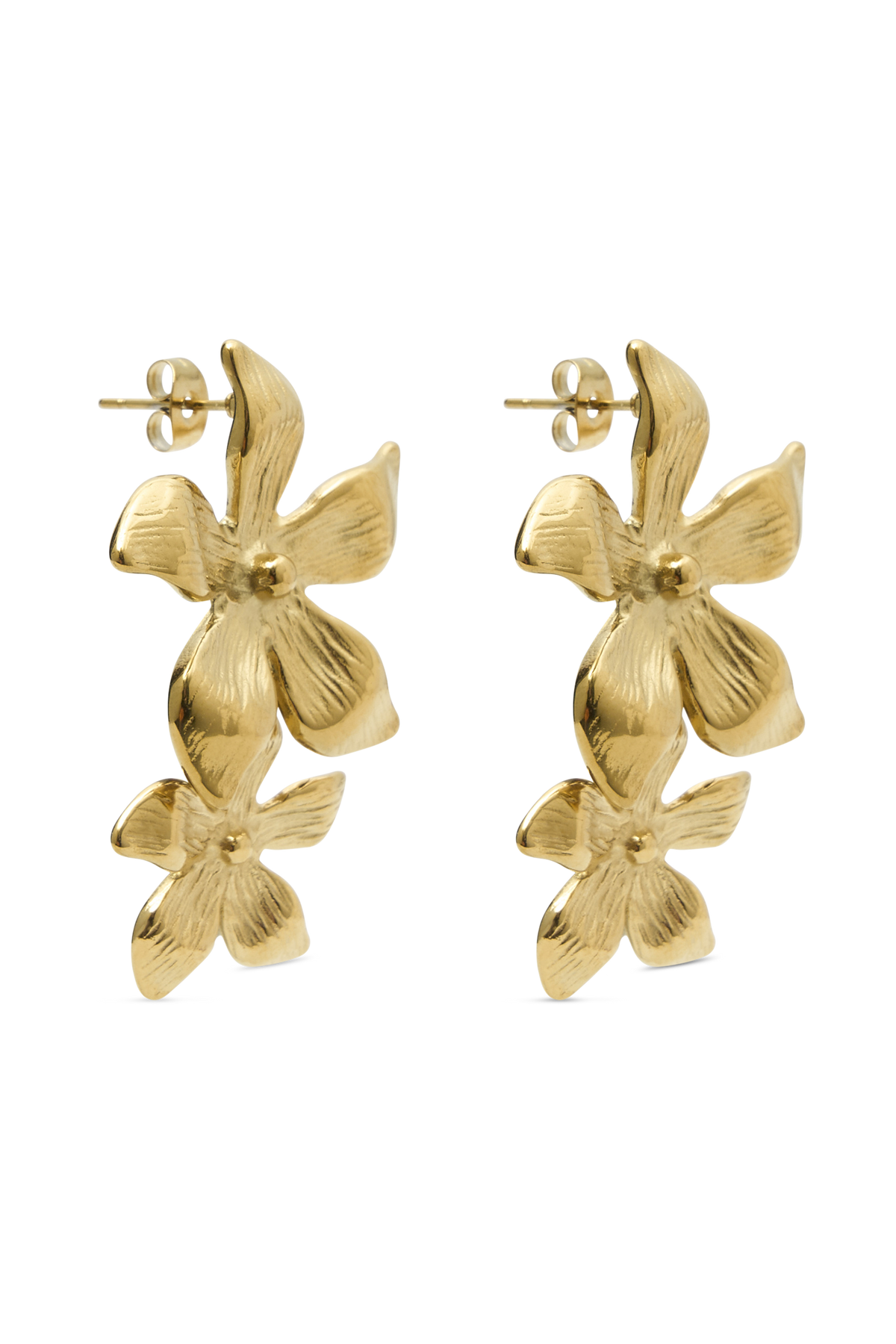 Infatuated Drop Flower Earrings - Gold