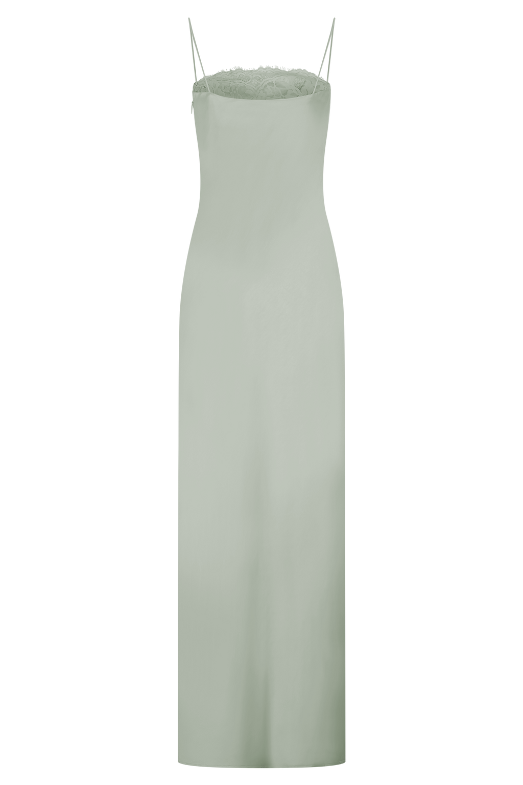 Isadora Lace & Satin Maxi Dress - Sage