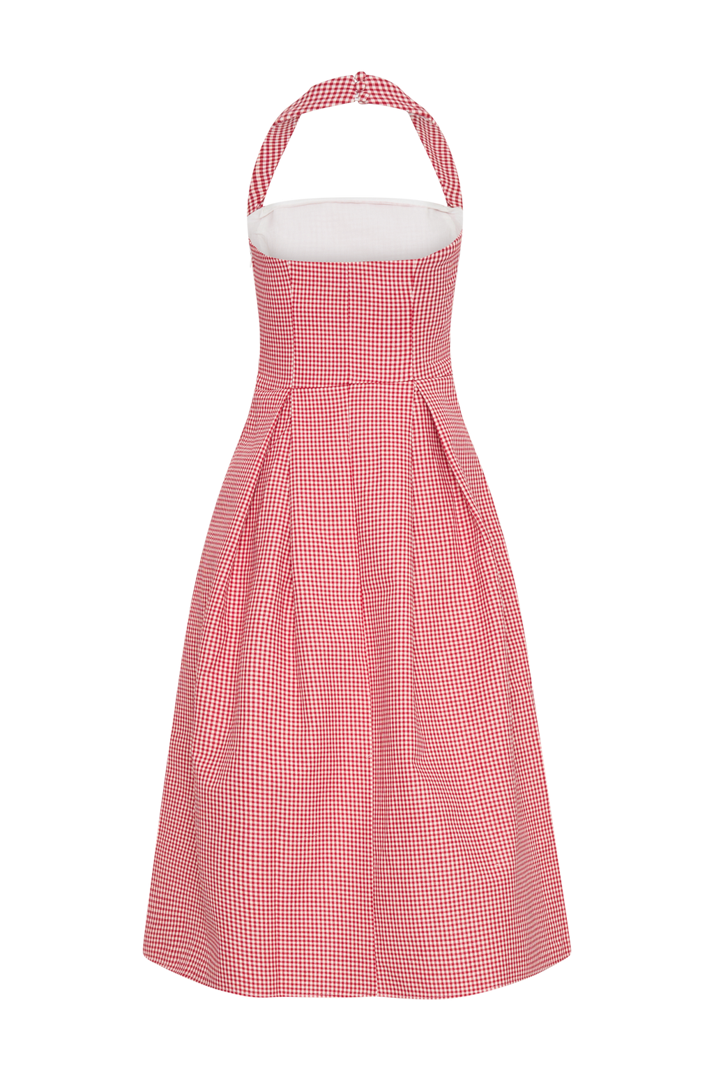 Juana Halter Midi Dress - Red Gingham