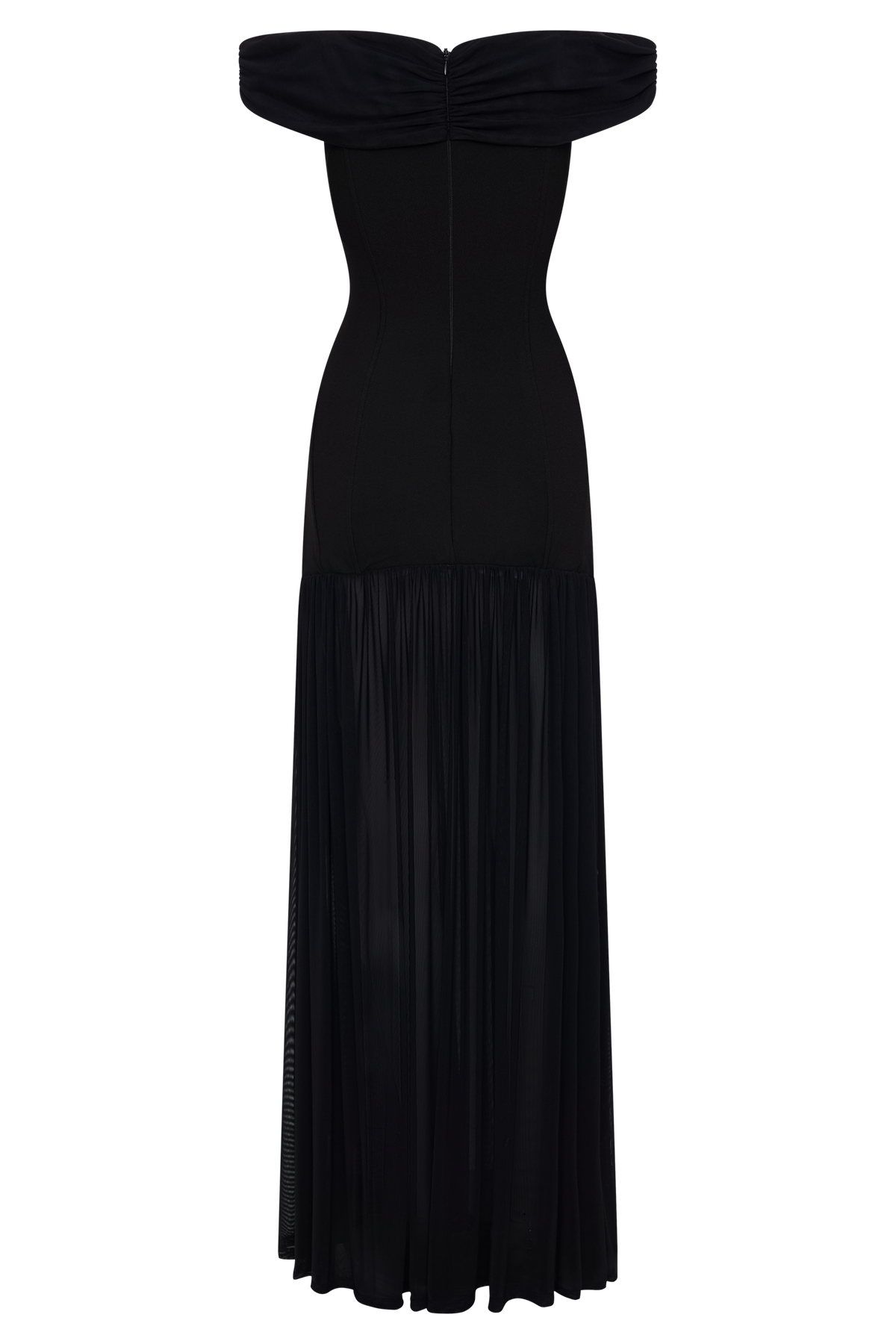 Kellie Off Shoulder Crepe Maxi Dress - Black