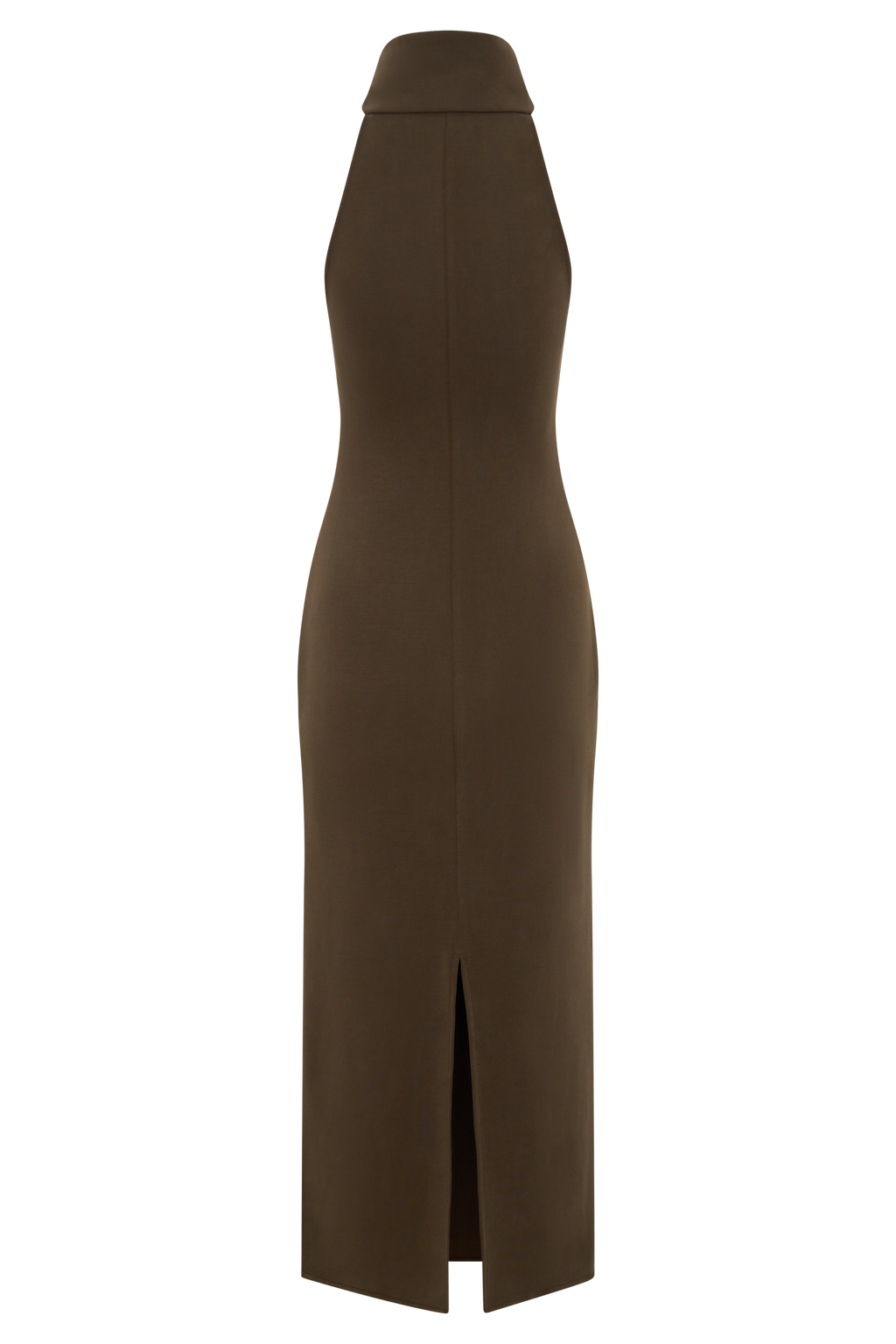 Kennedy High Neck Midi Dress - Chocolate