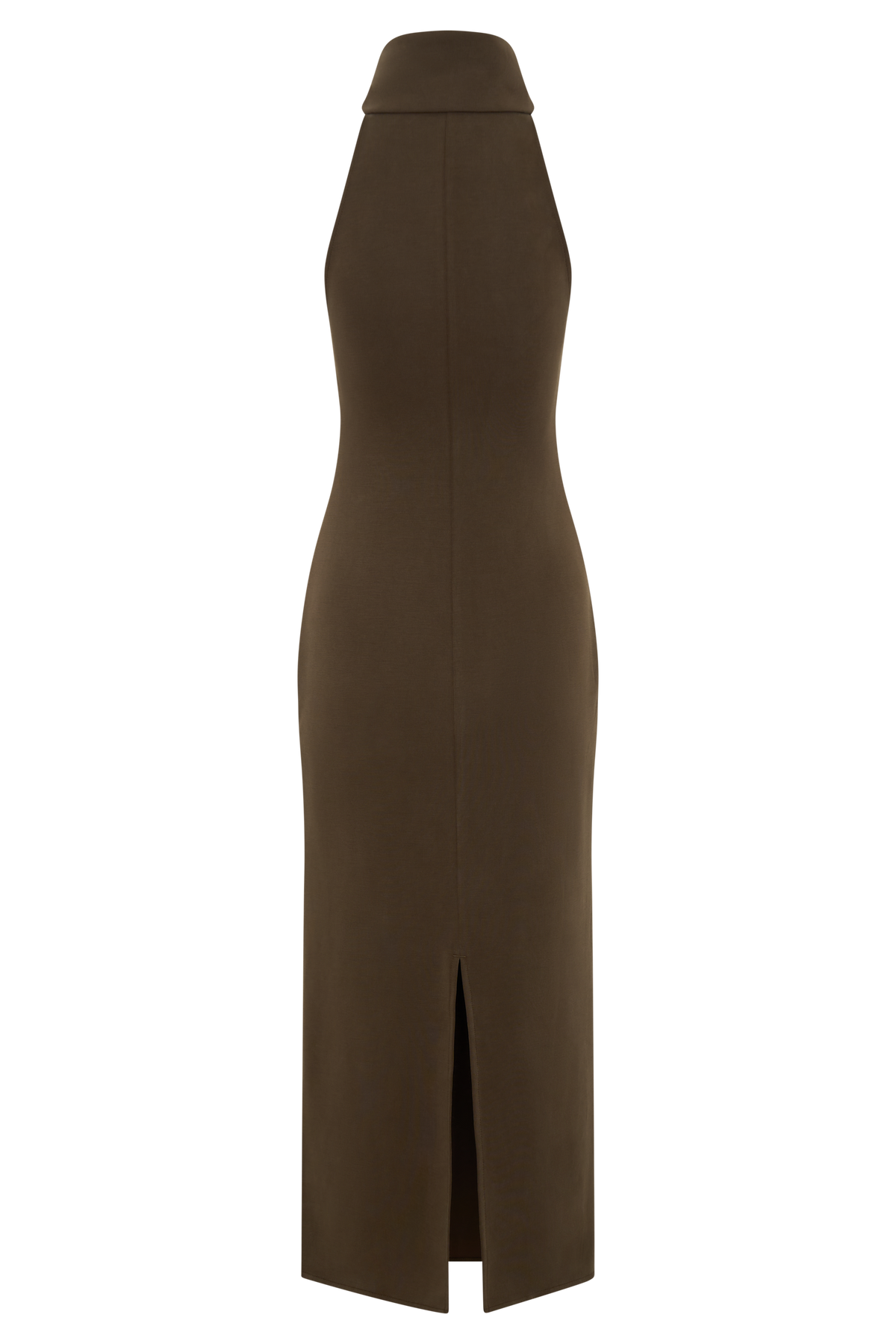 Kennedy High Neck Midi Dress - Chocolate