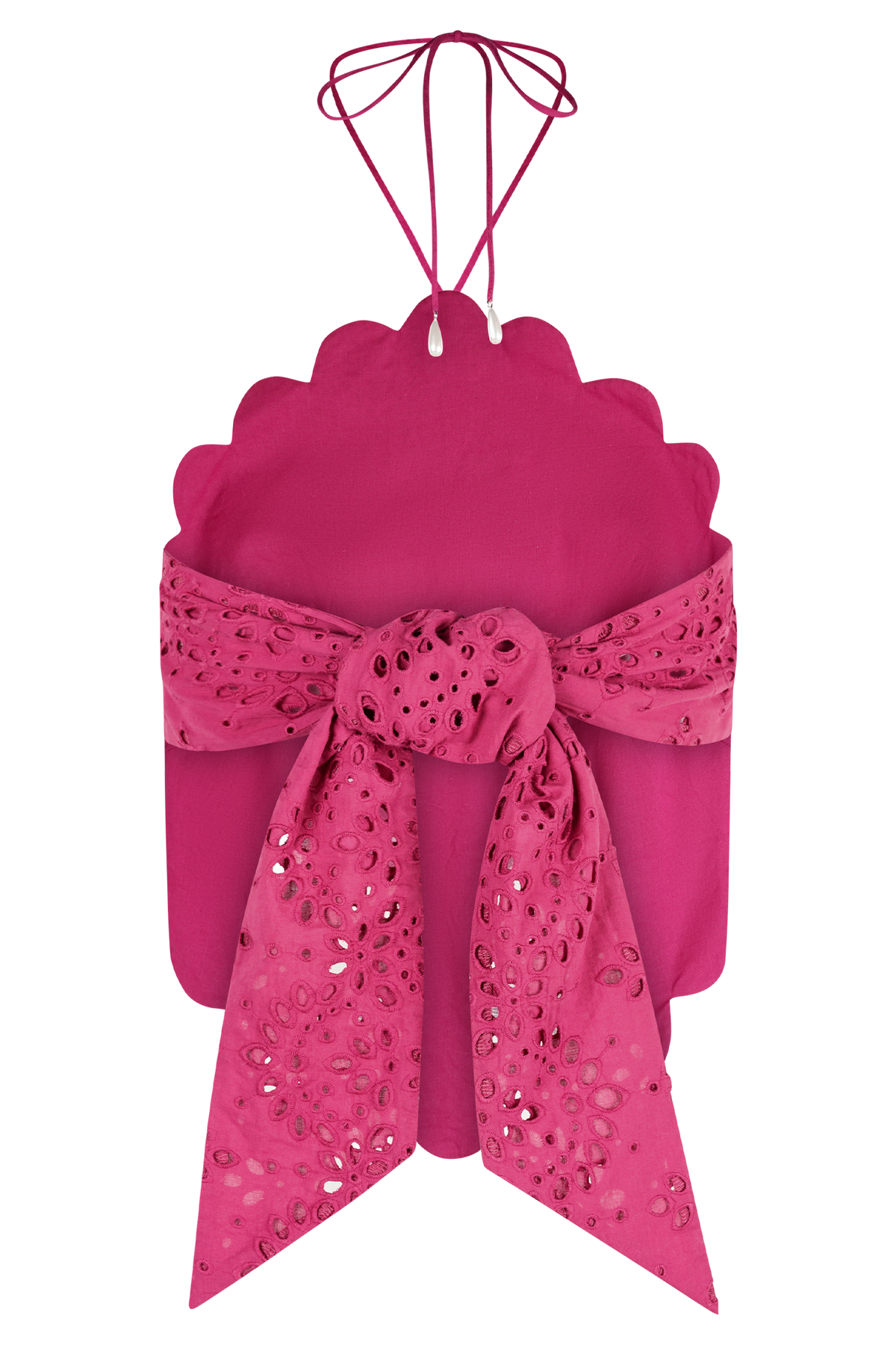 Kensley Broderie Halter Top - Dragonfruit