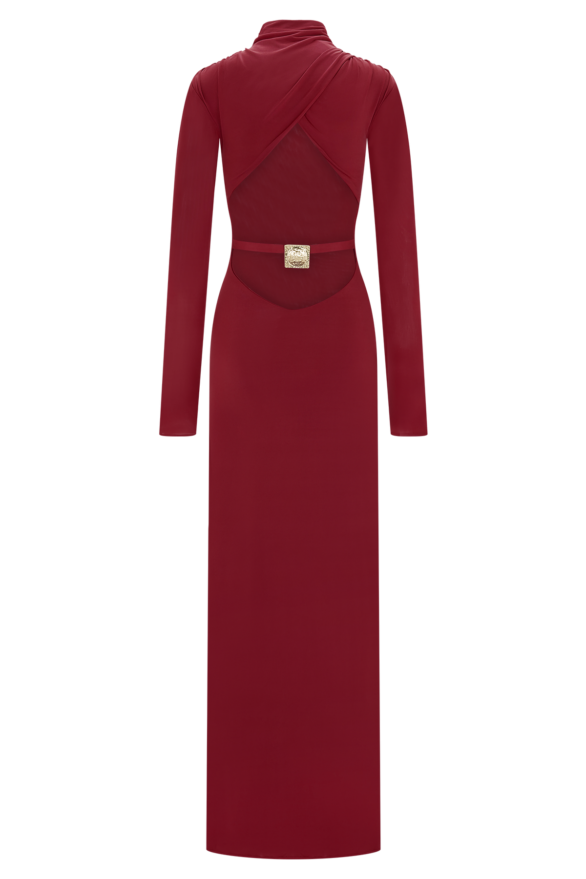 Kiyah Slinky Cut Out Maxi Dress - Red