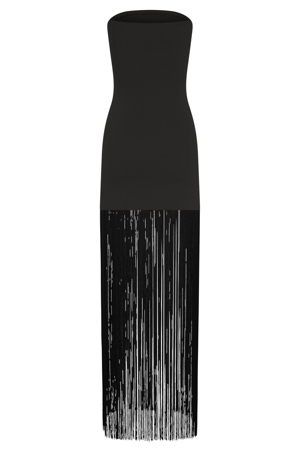 Koah Fringe Bandage Knit Maxi Dress - Black