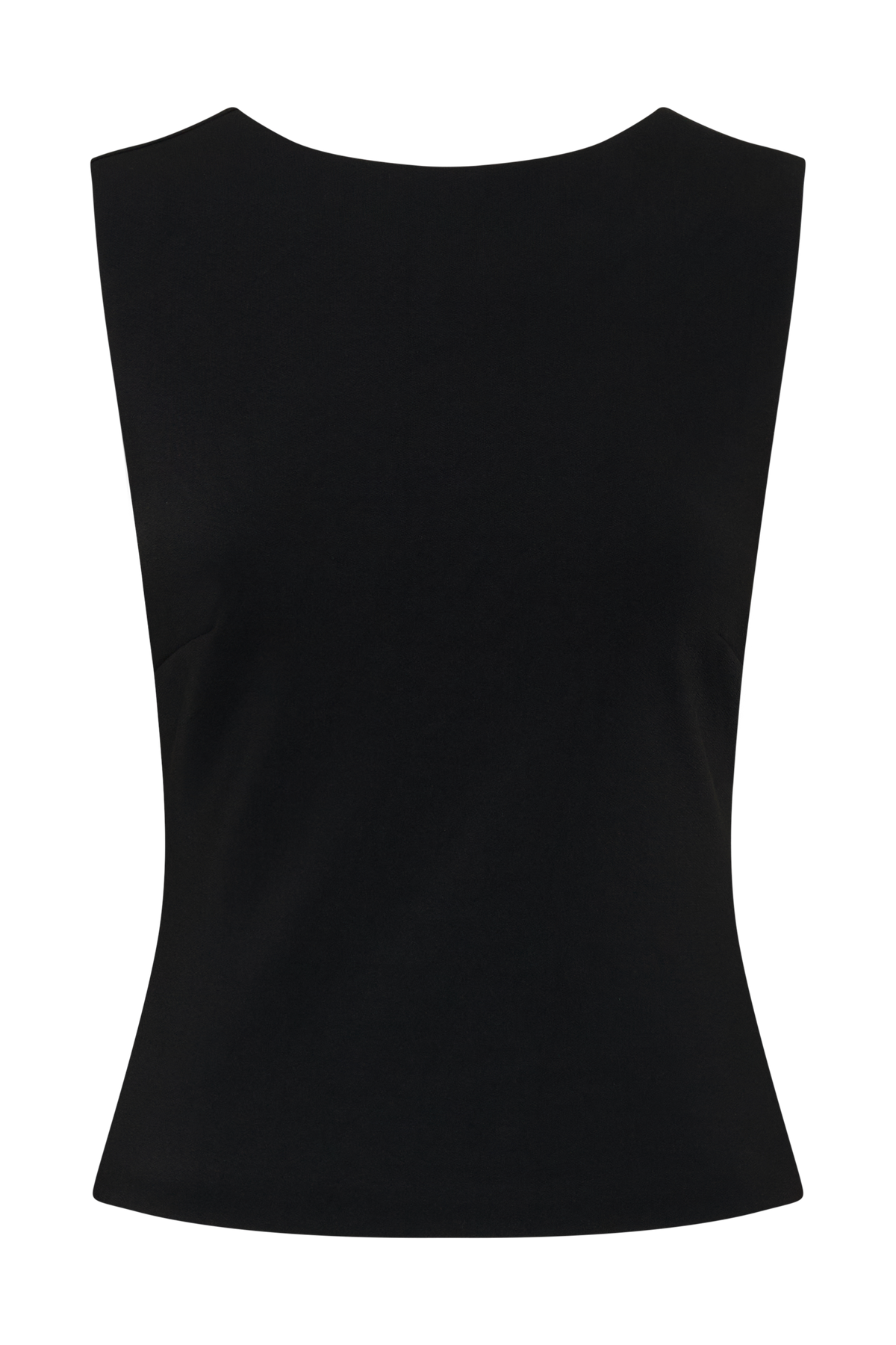 Kyra Open Back Scuba Crepe Top - Black