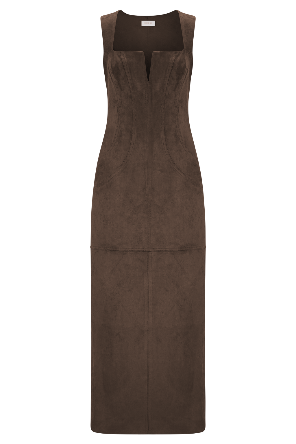 Liam Faux Suede Maxi Dress - Dark Chocolate
