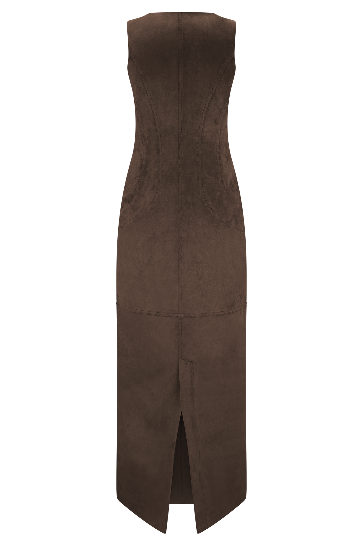 Liam Faux Suede Maxi Dress - Dark Chocolate