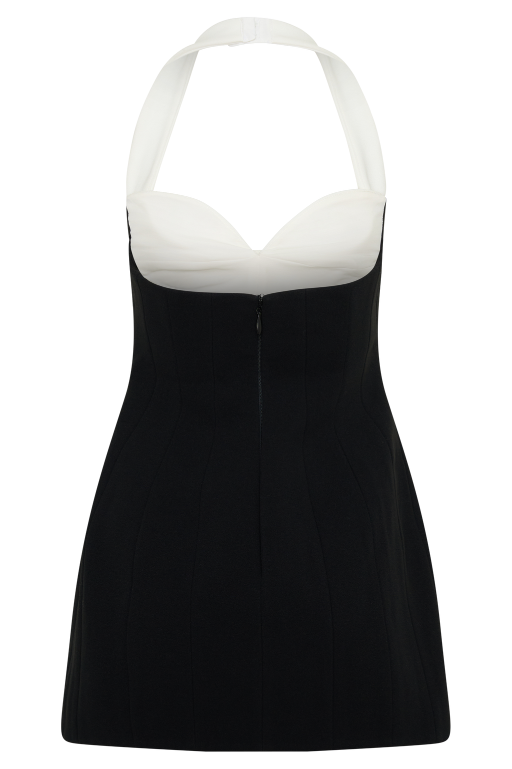 Malika Bust Detail Halter Mini Dress - Black/White