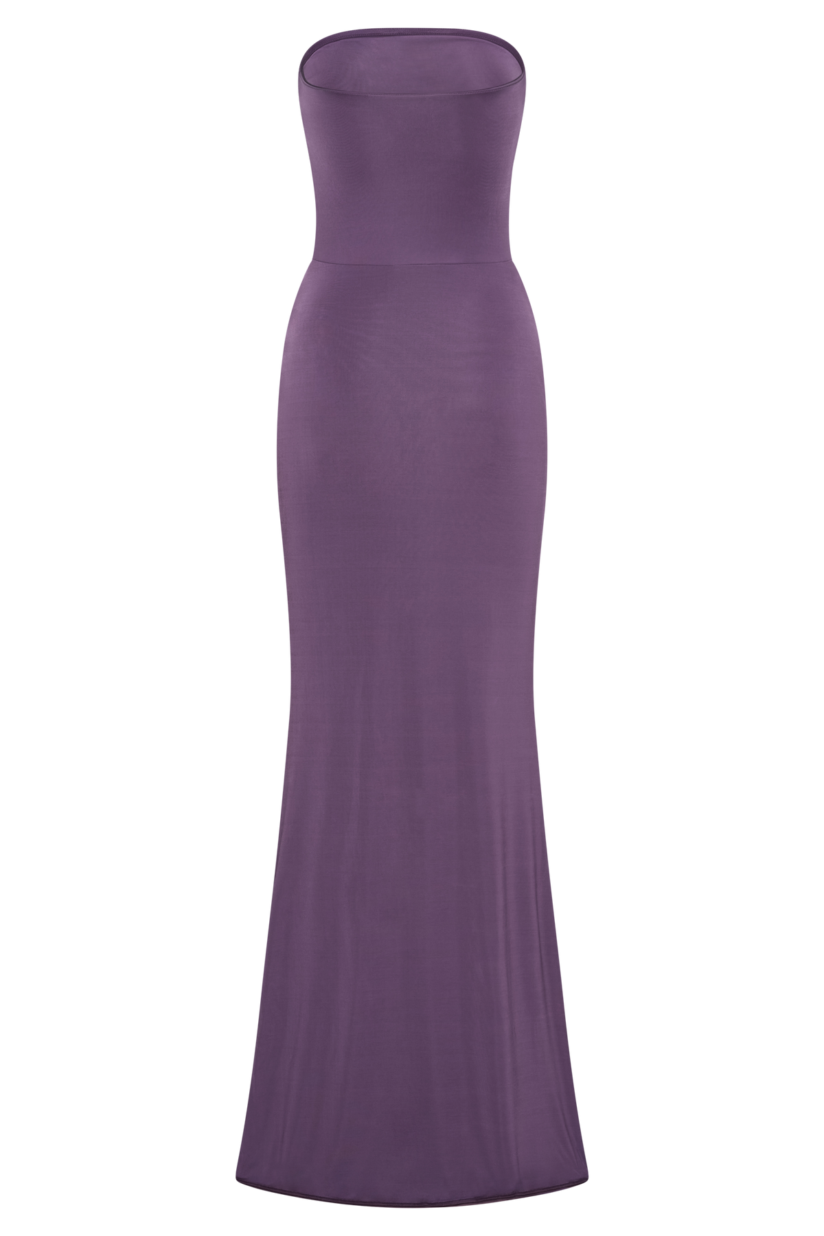 Madison Strapless Slinky Maxi Dress - Purple