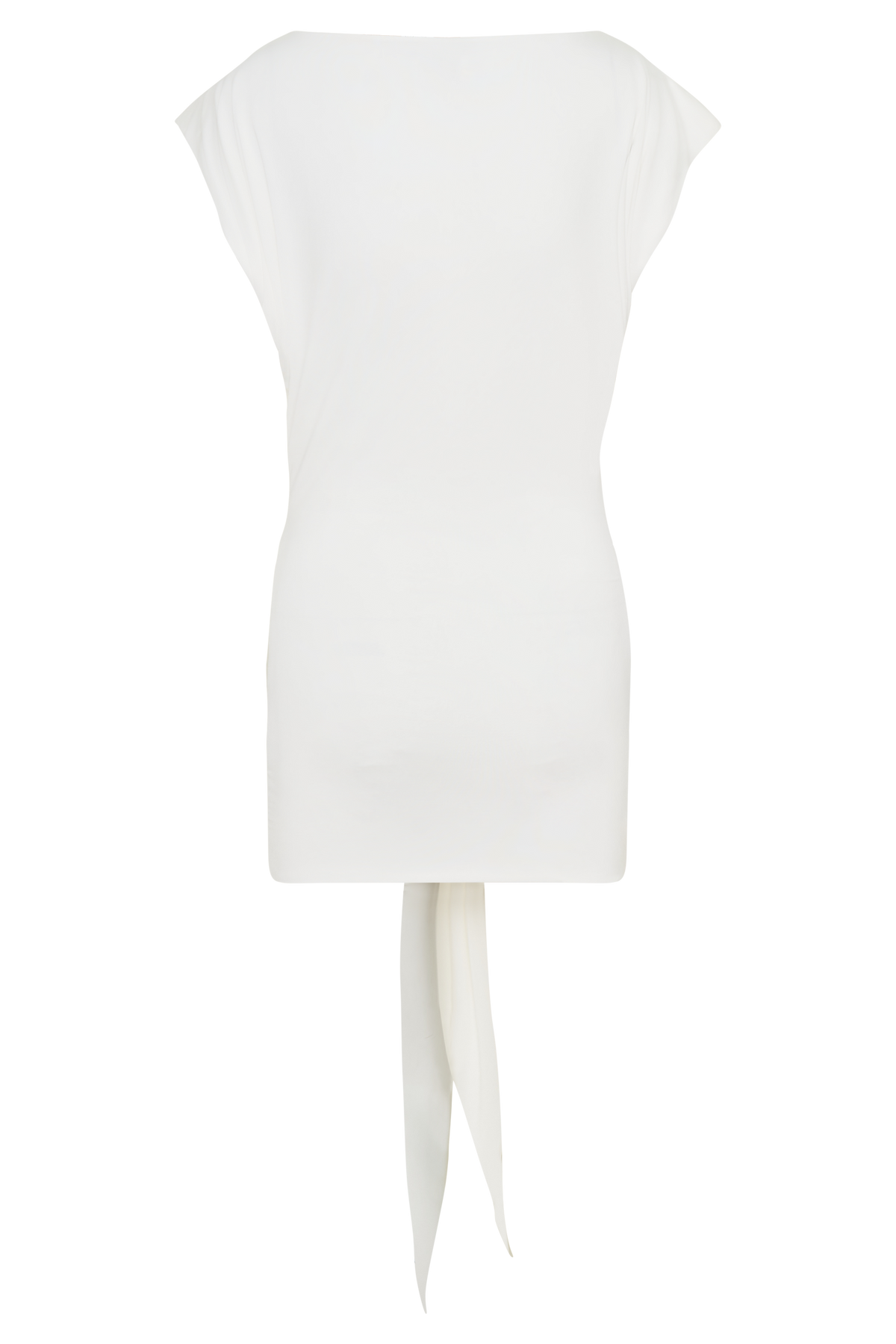 Maiara Shortsleeve Slinky Tie Mini Dress - White