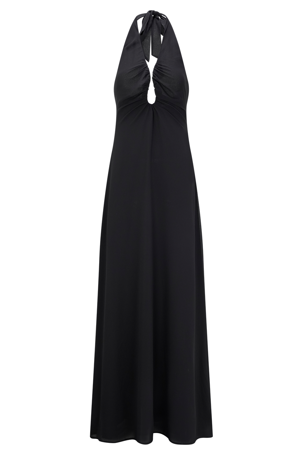 Malakhai Chiffon Halter Maxi Dress - Black