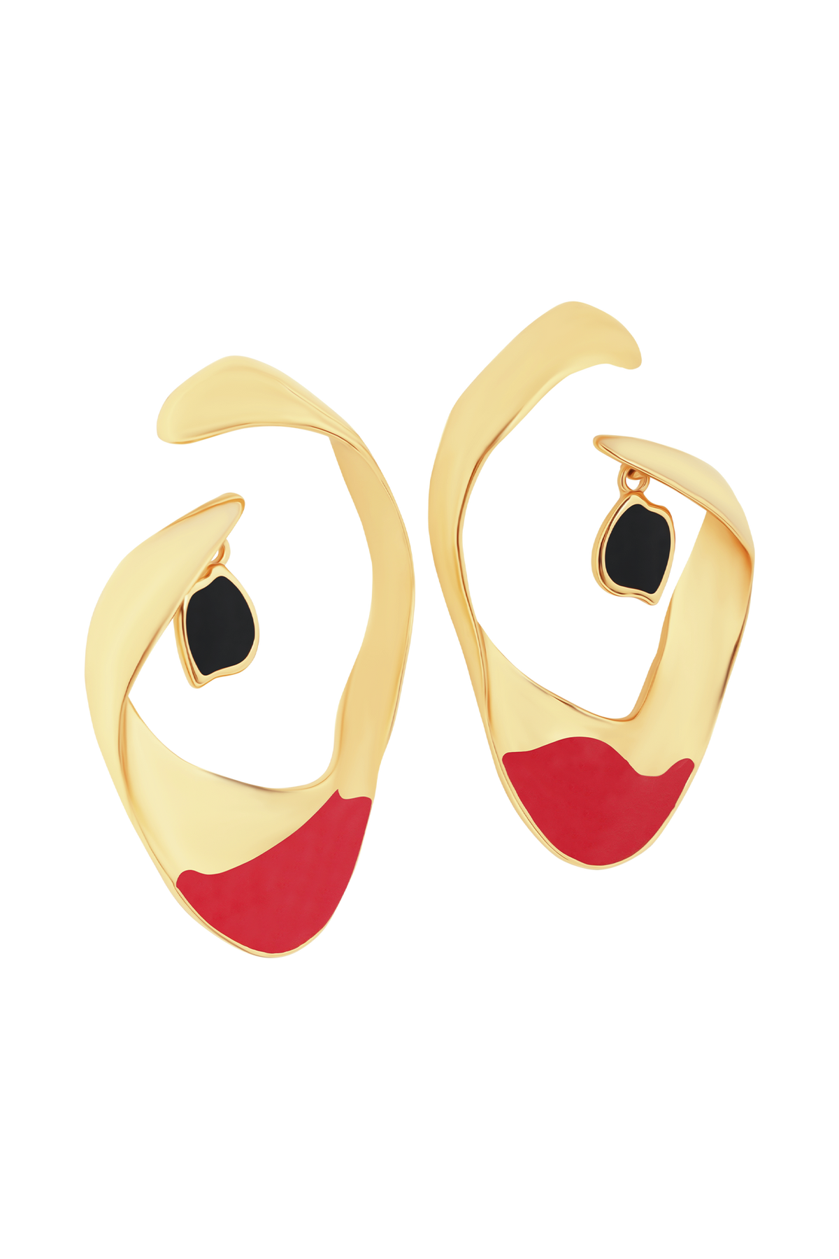 Marna Large Hoop Earrings With Stones - Gold
