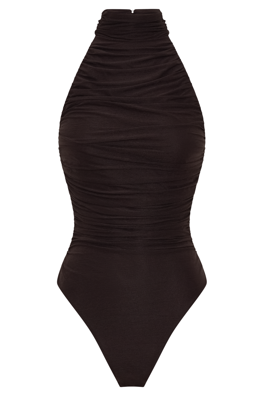 Matilda Ruched Mesh Bodysuit - Chocolate