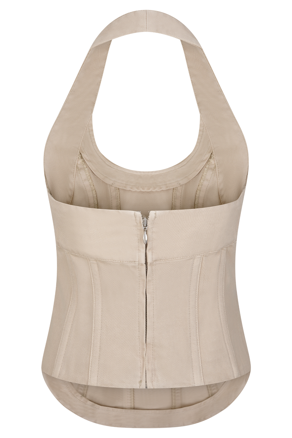 Meadow Denim Corset Halter Top - Stone Wash