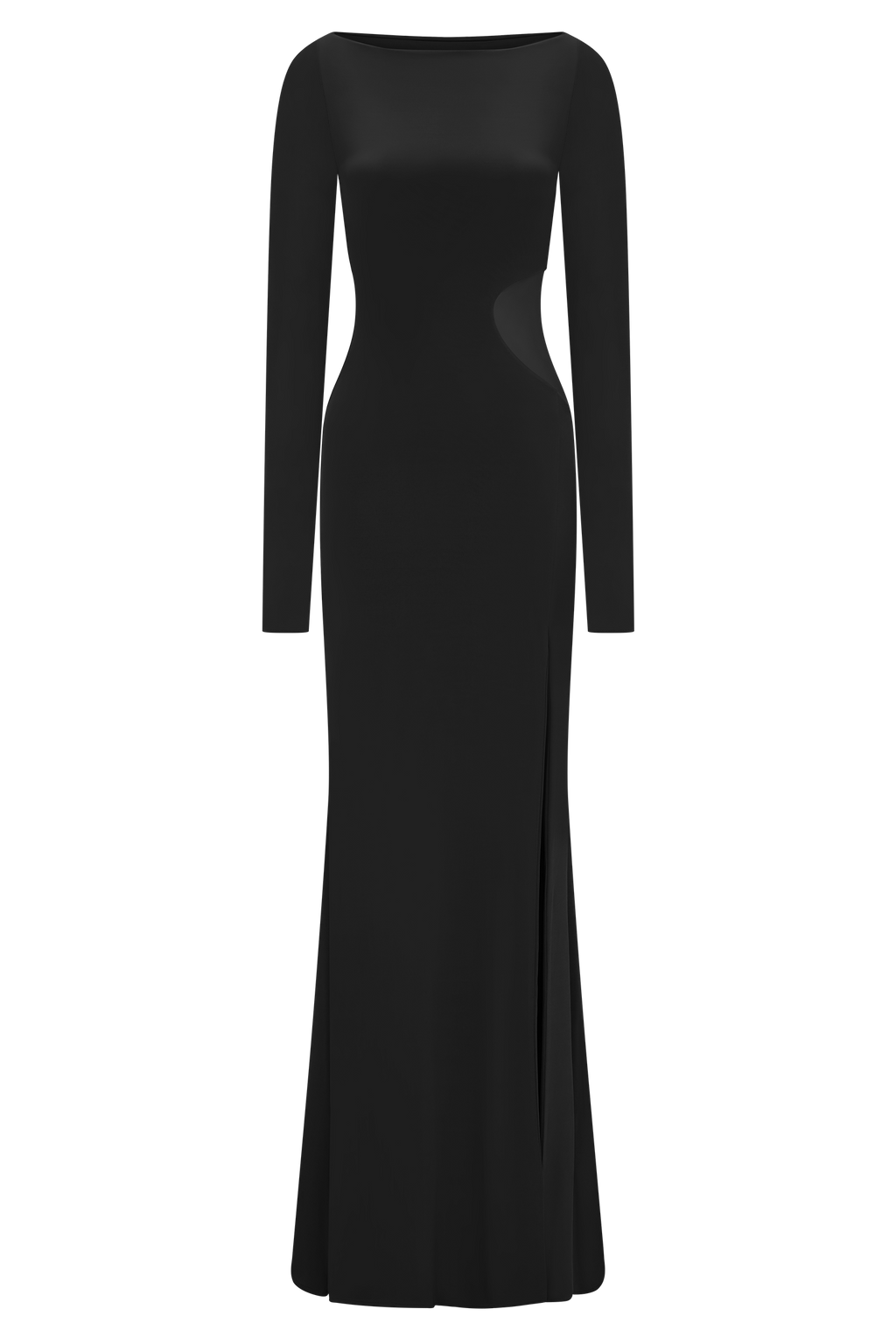 Megan Slinky And Mesh Maxi Dress - Black