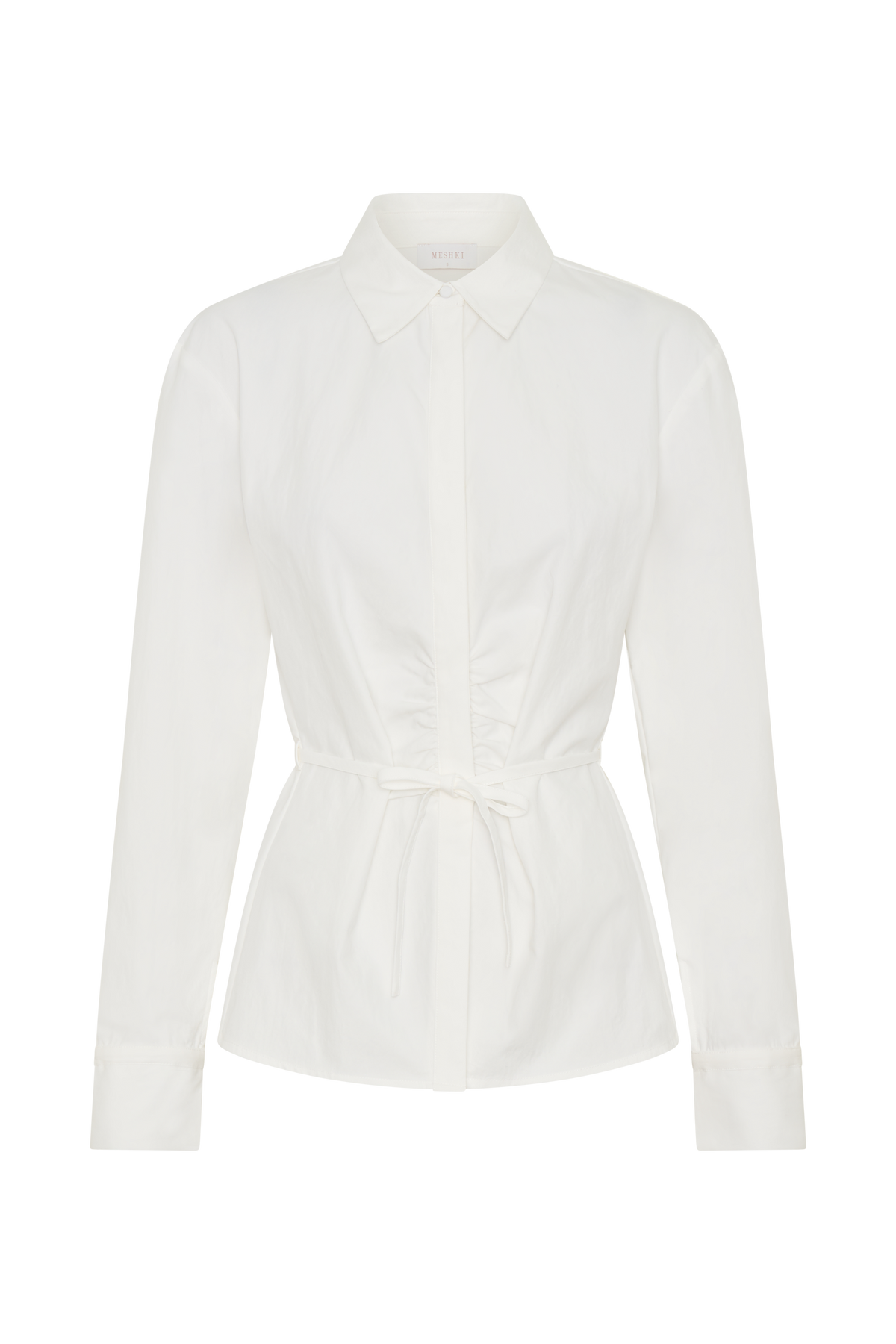 Millie Tie Back Cotton Shirt - White