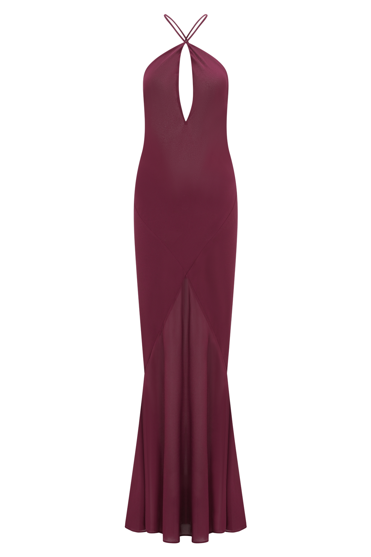 Nerea Slip Halter Maxi Dress - Cherry Red