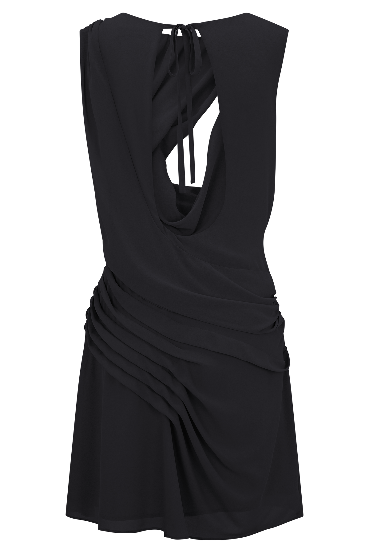 Oria Chiffon Mini Dress - Black