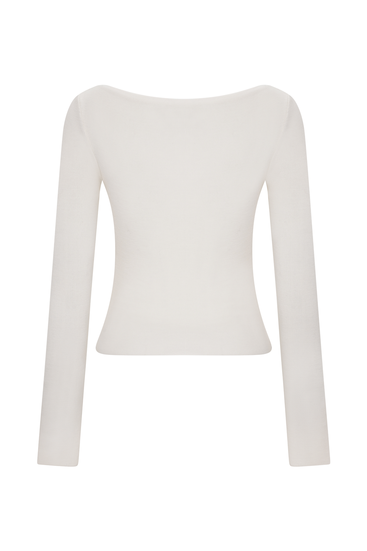 Paedyn Merino Wool Ribbed Long Sleeve Top - Ivory