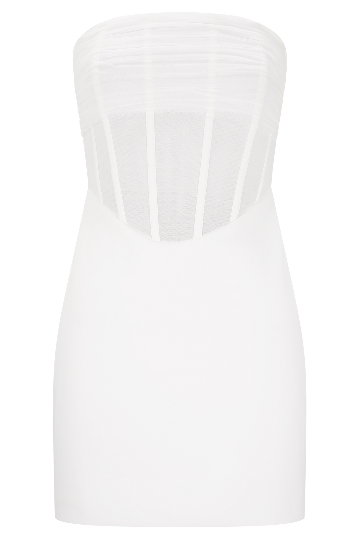 Palmer Mesh Corset Mini Dress - Ivory