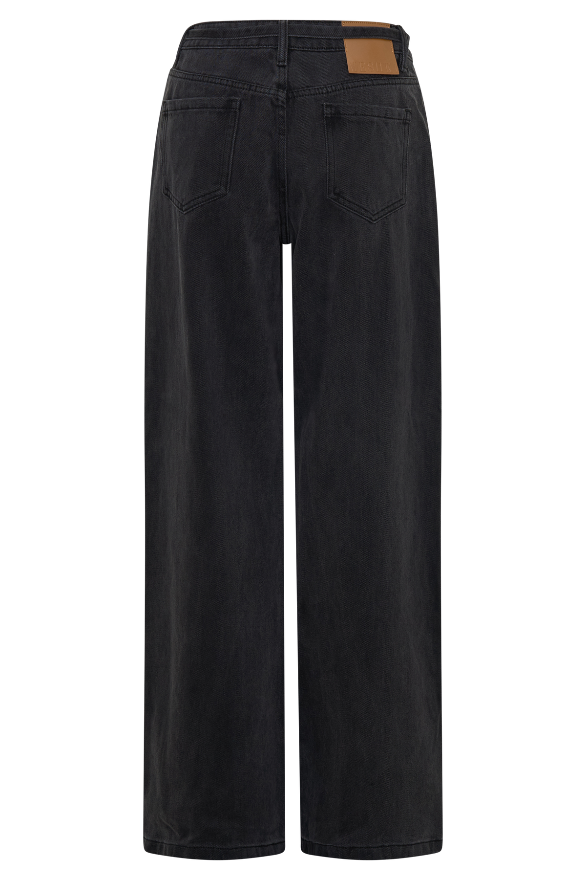 Perrie Mid Rise Straight Leg Tie Jeans - Washed Black