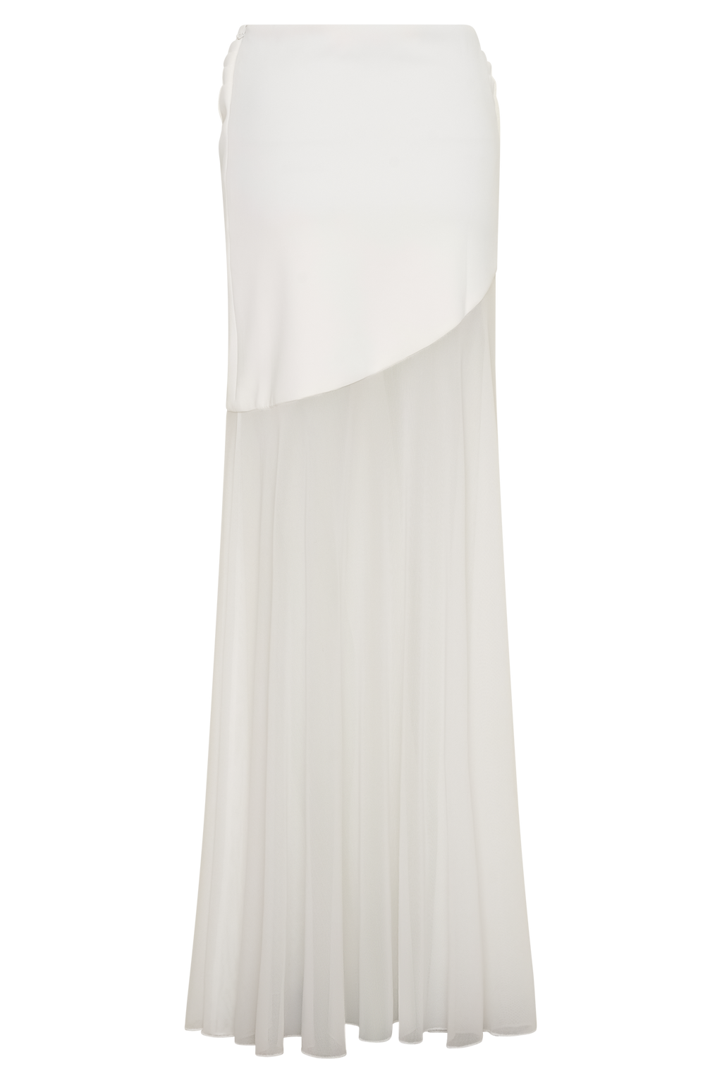 Portia Scuba And Mesh Maxi Skirt - White