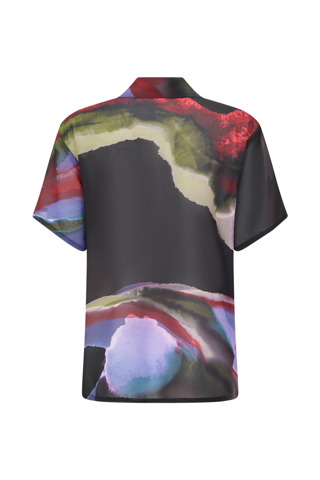 Rachel Chiffon Short Sleeve Shirt - Multi Fluid Reverie Print