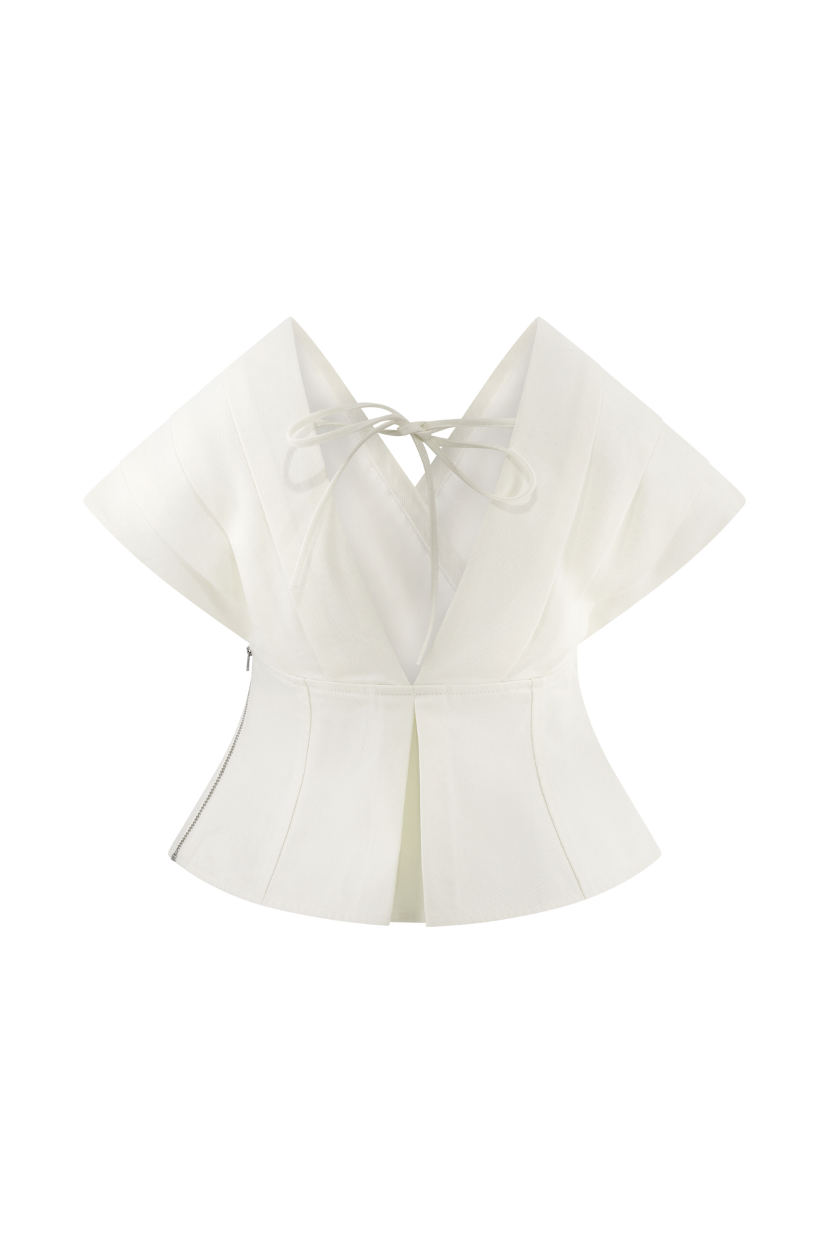 Rayne Off Shoulder Denim Top - White
