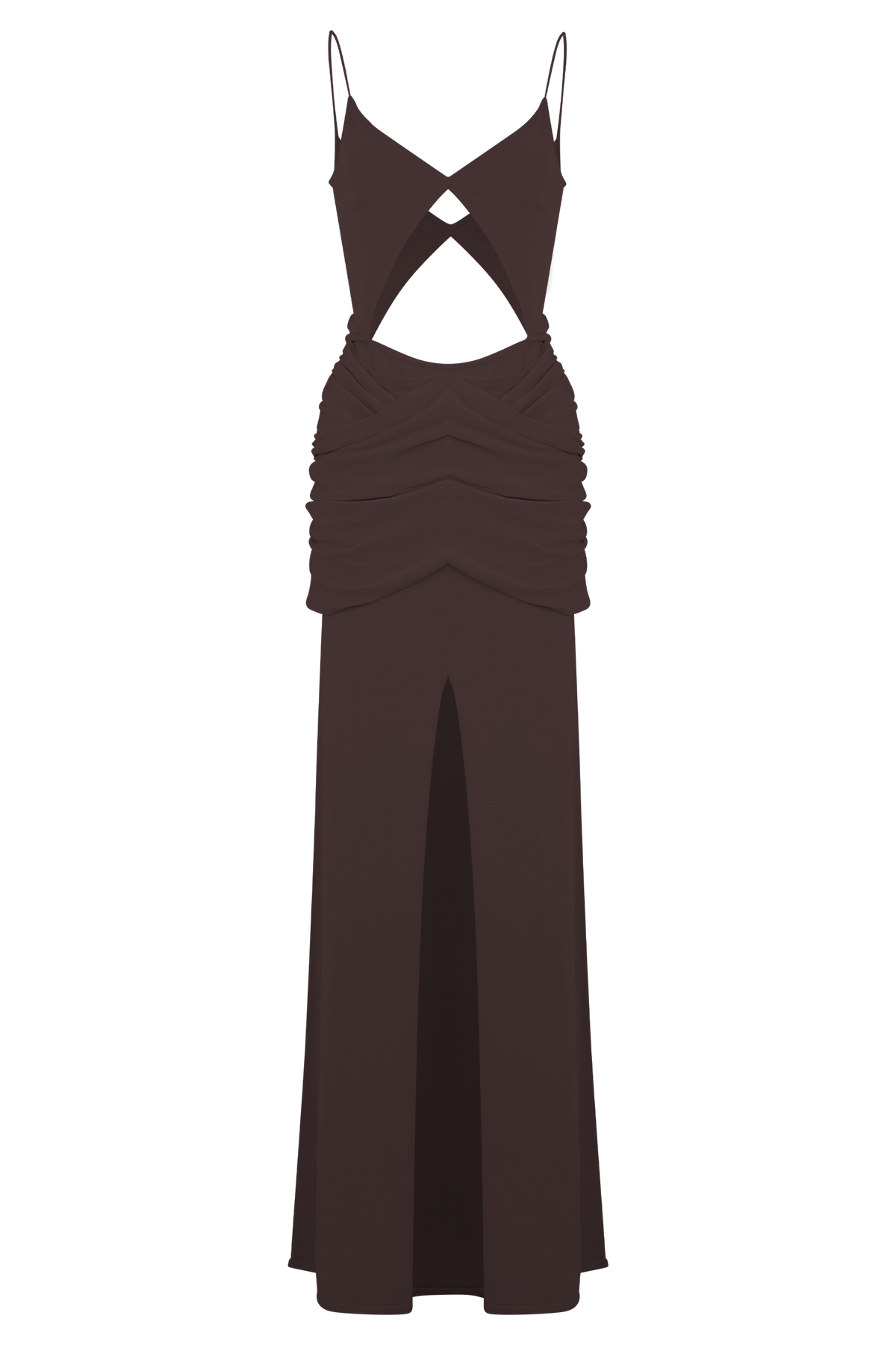 Reama Wrap Over Knit Maxi Dress - Chocolate