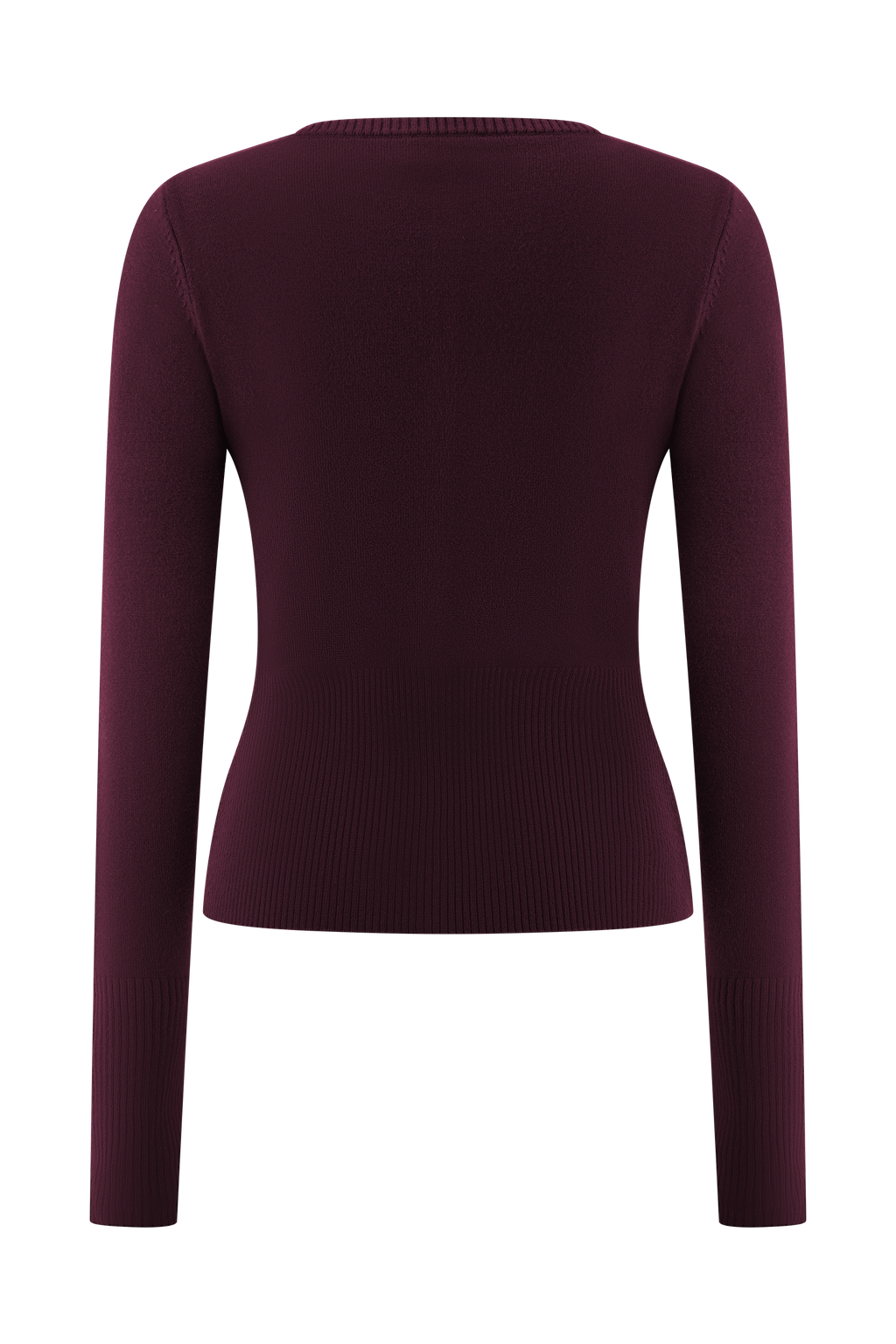 Reese Fitted Knit Cardigan - Merlot