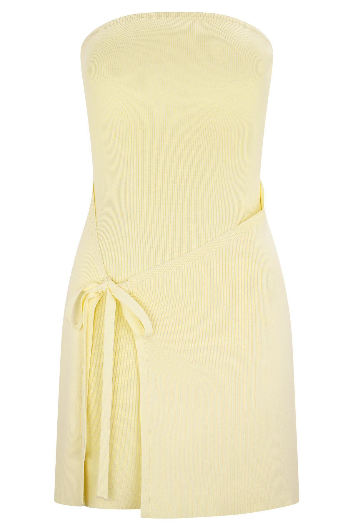 Rian Strapless Knit Mini Dress - Lemon