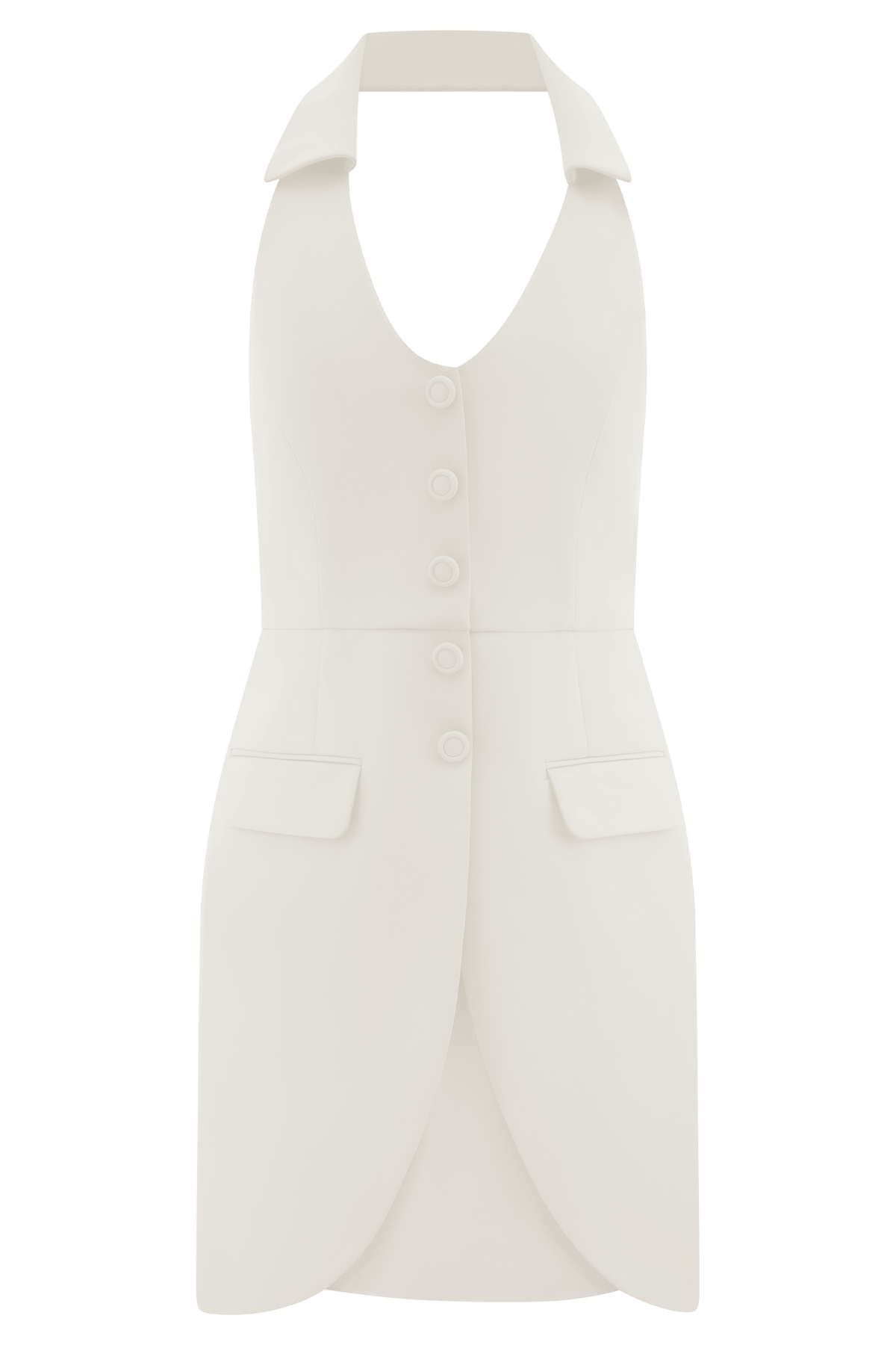 Ruth Cotton Halter Mini Dress - Ivory