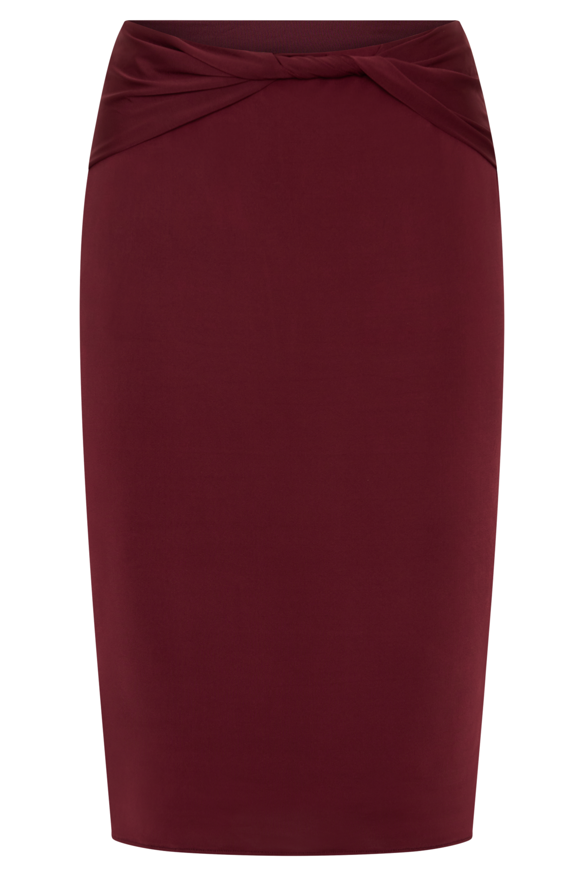 Svetlana Twist Side Detail Midi Skirt - Wine