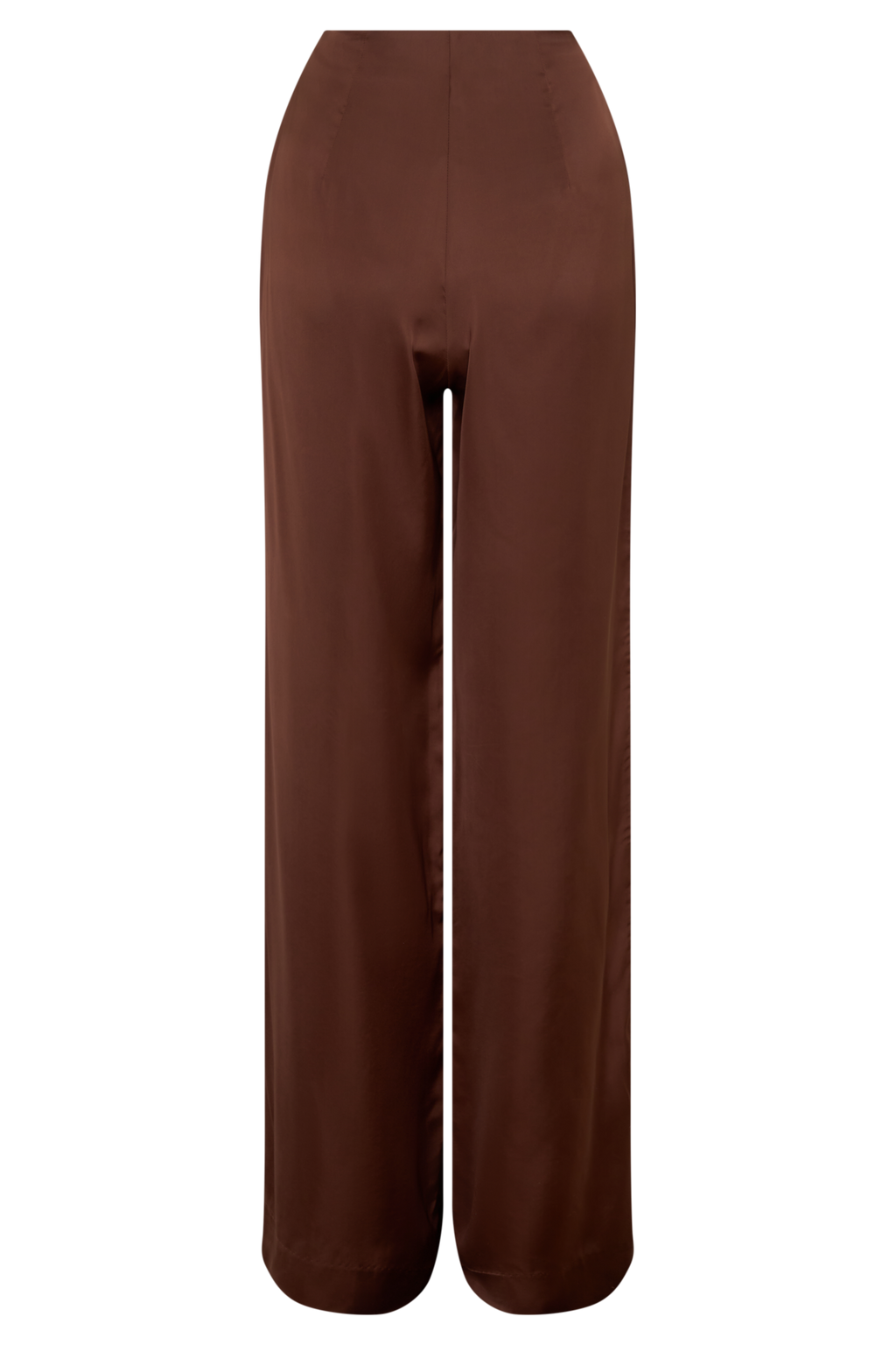 Sydney Straight Leg Satin Pants - Dark Chocolate