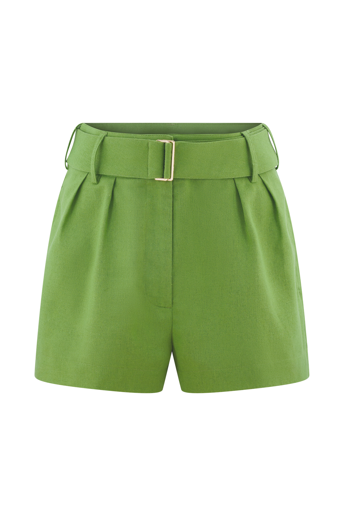 Scout Linen Belted Shorts - Green