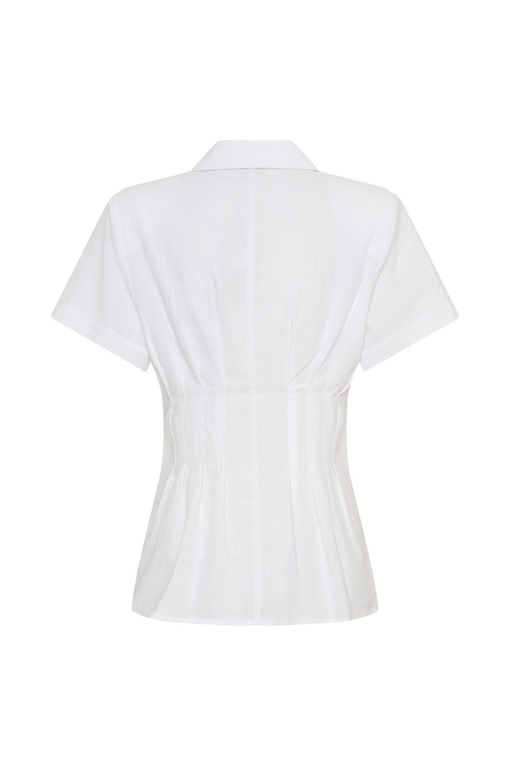 Selma Short Sleeve Linen Shirt - White