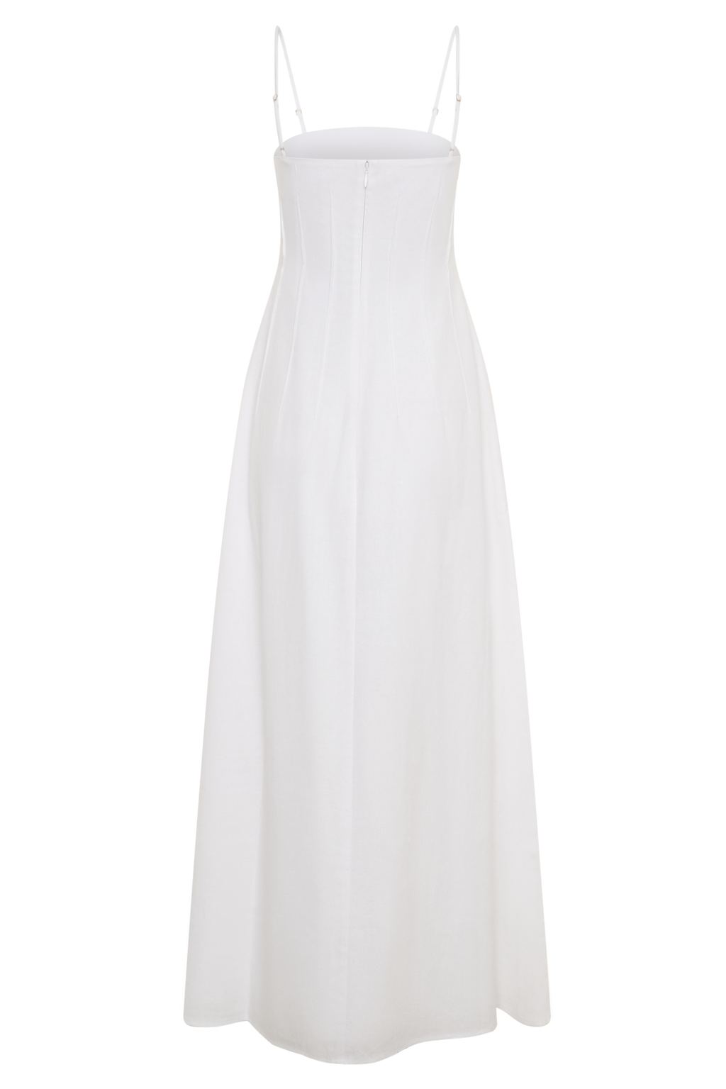 Sofie Pintuck Linen Maxi Dress - White