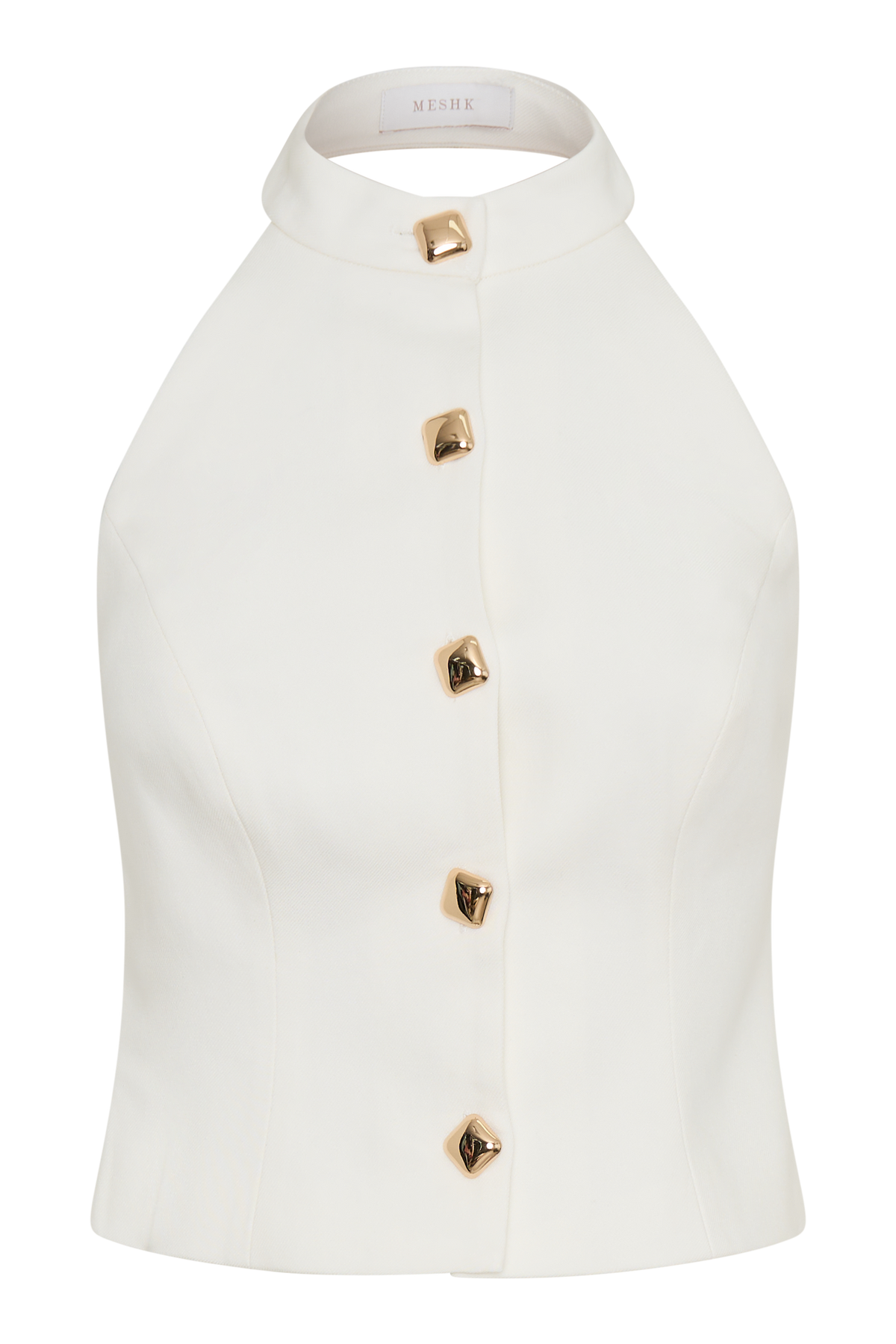 Tiara Halter Neck Suiting Top - White