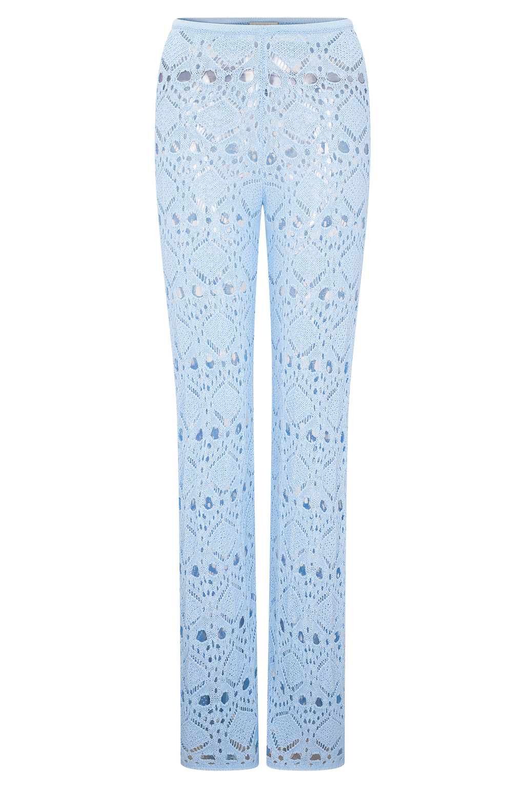 Trena Crochet Knit Pants - Sky Blue