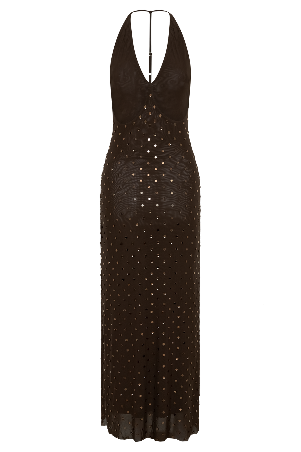 Valentine Diamante Maxi Dress - Chocolate