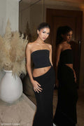 Jasiel Strapless Knit Maxi Dress - Black