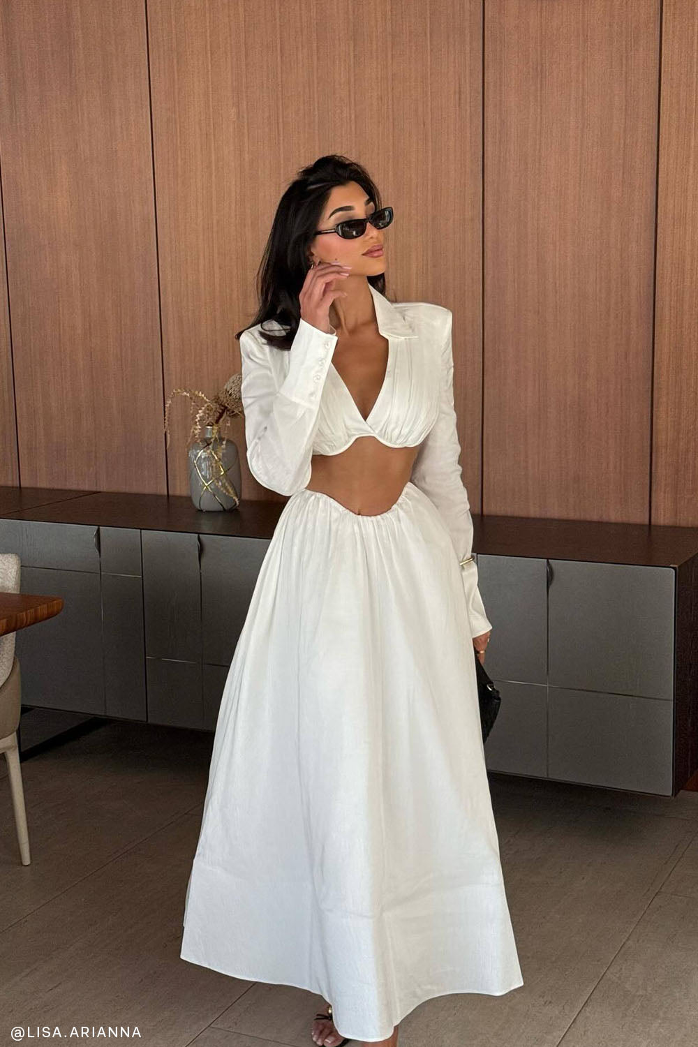 Greta Gathered Maxi Skirt - White